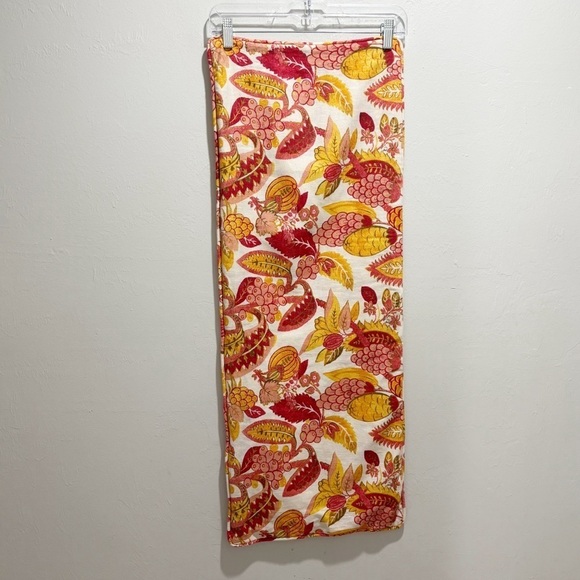 POTTERY BARN Ivory Orange Paisley Cotton Linen Blend Pillow Cover Sham 14” X 36” - Picture 1 of 10